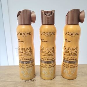 NEW Lot of 3 L'Oreal Sublime Bronze Self Tanning Mist Salon Airbrush Tan  Medium